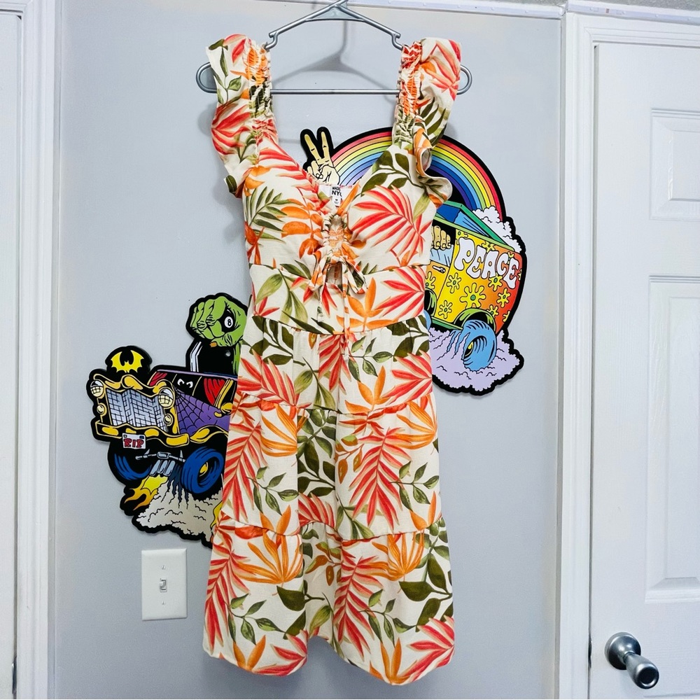 Madden NYC Juniors Floral Cutout Dress